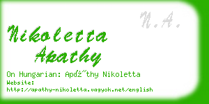 nikoletta apathy business card